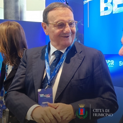 Il Sindaco Mario Baccini presente all'evento "Together, beyond flying" per i primi 50 anni di Aeroporti di Roma