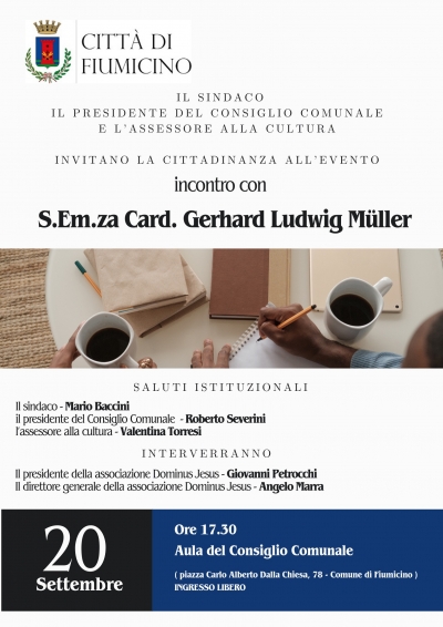 EVENTI: INVITO ALLA CITTADINANZA ALL'INCONTRO CON S.EM.ZA CARD. Gerhard Ludwig Müller
